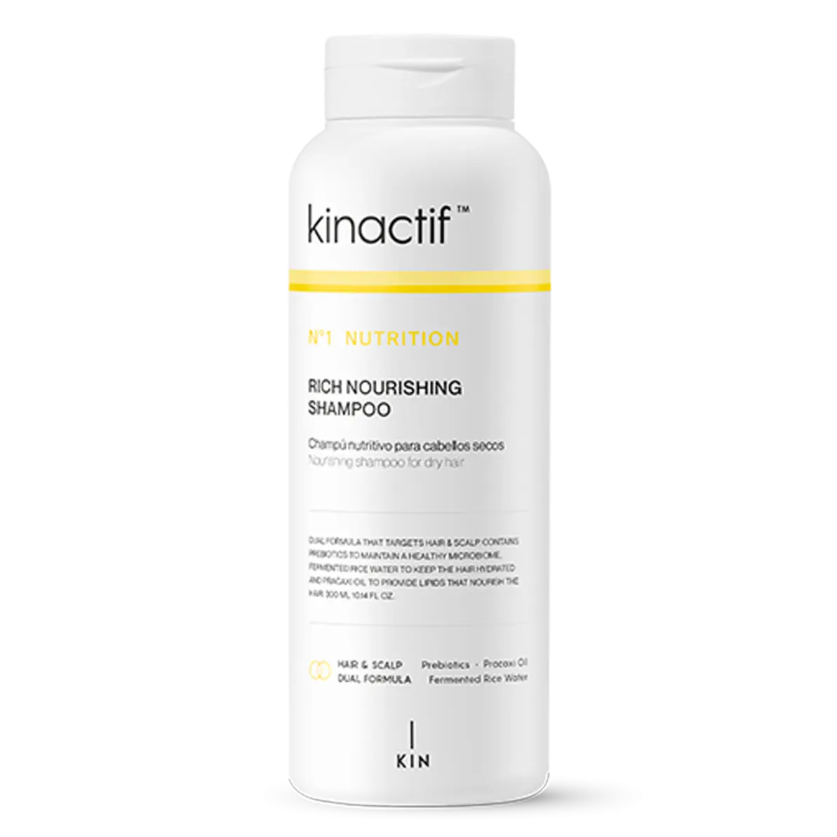 Φιάλη Rich Nourishing Shampoo 300 ml της Kinactif – Ενυδάτωση και θρέψη για ξηρά μαλλιά