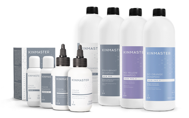 Guarantee succes in the different salon services. KINMASTER products