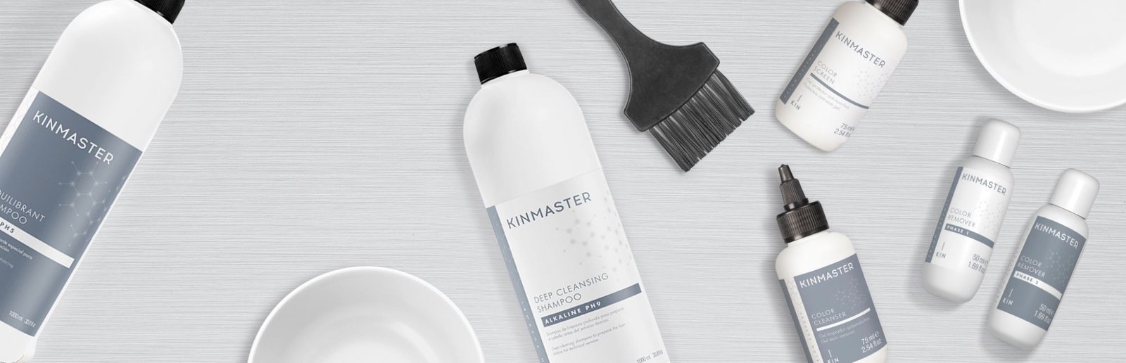 Τεχνικά προϊόντα KINMASTER της KIN Cosmetics για έλεγχο αλκαλικού και όξινου pH στα μαλλιά κατά τις υπηρεσίες βαφής