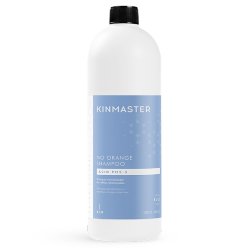 kinmaster no orange shampoo 1000ml επαγγελματικό σαμπουάν εξουδετέρωσης πορτοκαλί τόνων με μπλε χρωστικές