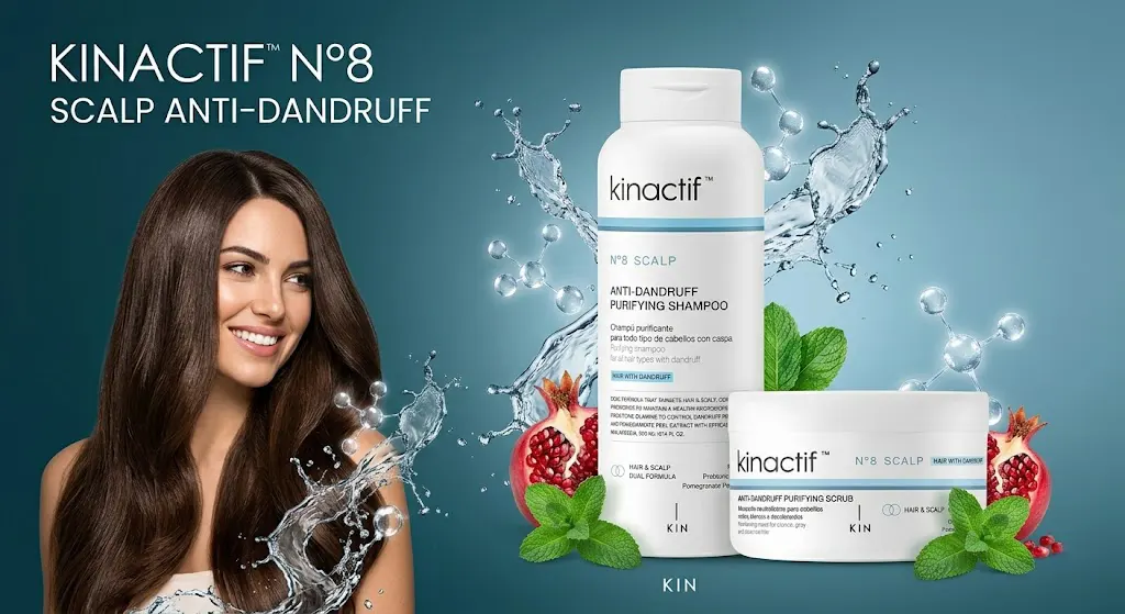 Προϊόντα KINACTIF™ N°8 Scalp Anti-Dandruff — Purifying Shampoo και Scrub για αντιμετώπιση πιτυρίδας